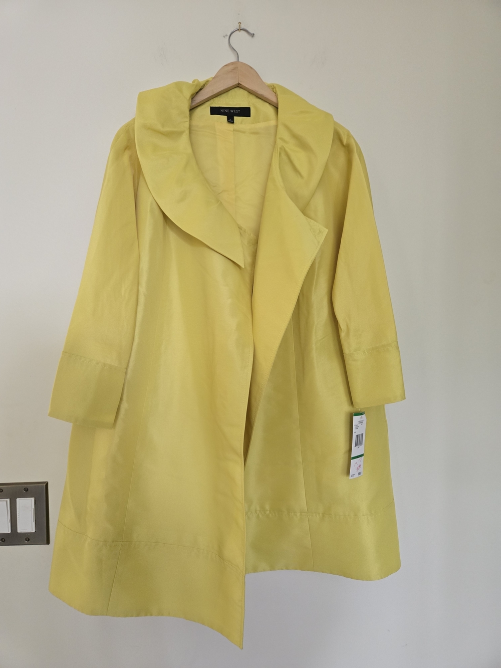 Nine West Bright Yellow Draped Trench Coat